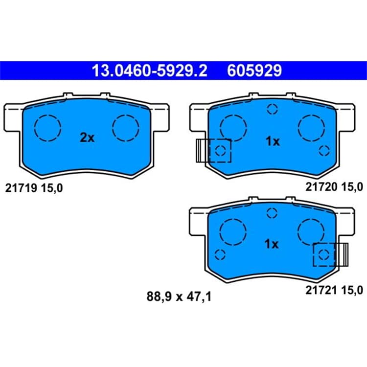 ATE Bremsbel?ge hinten Fiat Honda MG Rover Suzuki ATE Bremsbel?ge hinten Fiat Honda MG Rover Suzuki von ATE