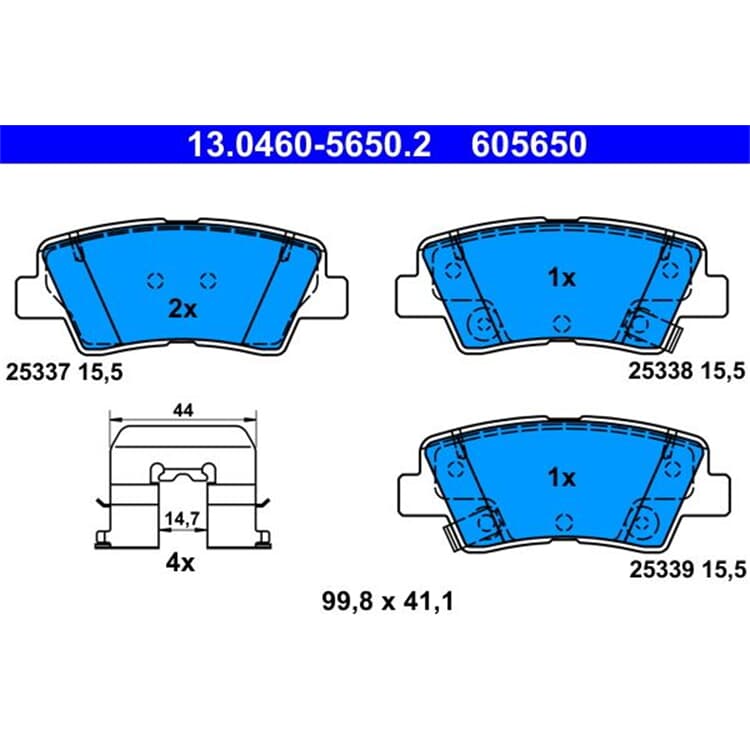 ATE Bremsbel?ge hinten Hyundai I10 I20 I30 I40 Kia ATE Bremsbel?ge hinten Hyundai I10 I20 I30 I40 Kia von ATE