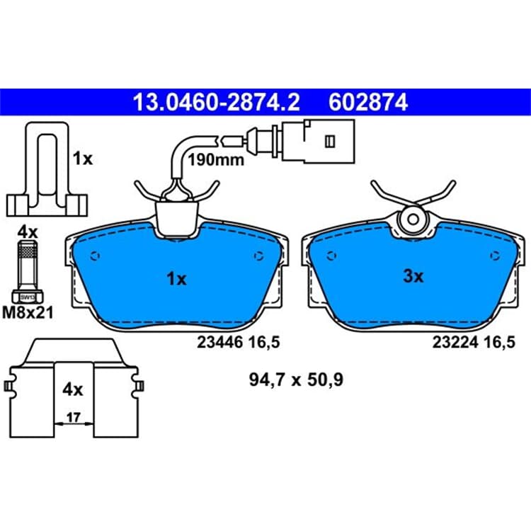 ATE Bremsbel?ge hinten VW Transporter T4 ATE Bremsbel?ge hinten VW Transporter T4 von ATE