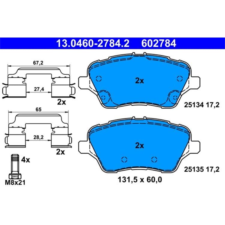 ATE Bremsbel?ge vorne Ford B-Max Fiesta IV Tourneo Transit ATE Bremsbel?ge vorne Ford B-Max Fiesta IV Tourneo Transit von ATE