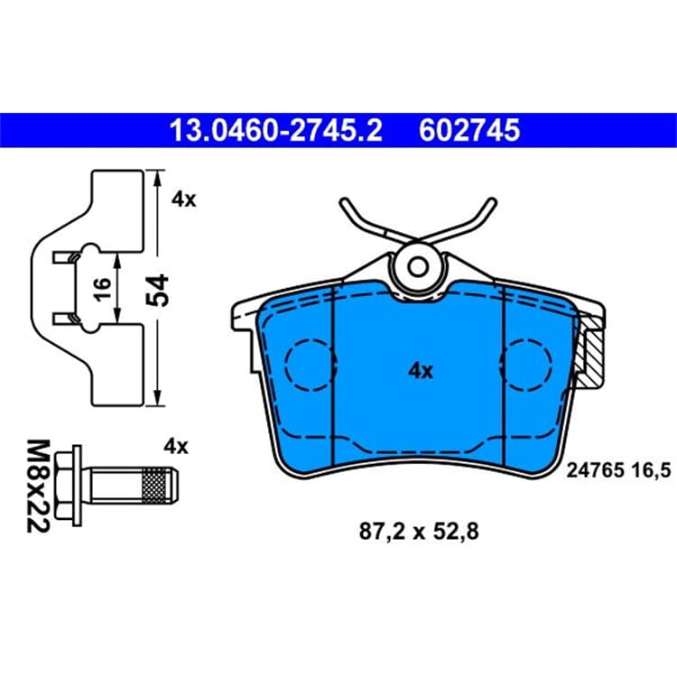 ATE Bremsbel?ge hinten Citroen Berlingo Peugeot 308 Partner ATE Bremsbel?ge hinten Citroen Berlingo Peugeot 308 Partner von ATE