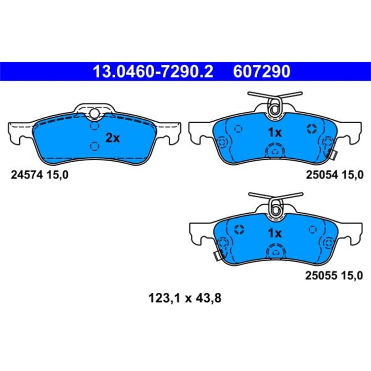 ATE Bremsbel?ge hinten Honda Civic IX Tourer ATE Bremsbel?ge hinten Honda Civic IX Tourer von ATE