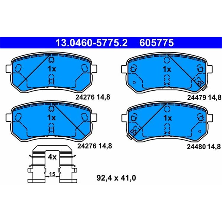 ATE Bremsbel?ge hinten Hyundai I10 Kia Picanto ATE Bremsbel?ge hinten Hyundai I10 Kia Picanto von ATE