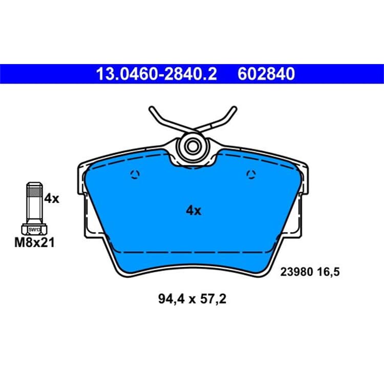ATE Bremsbel?ge hinten Nissan Primastar Opel Vivaro Renault Trafic ATE Bremsbel?ge hinten Nissan Primastar Opel Vivaro Renault Trafic von ATE