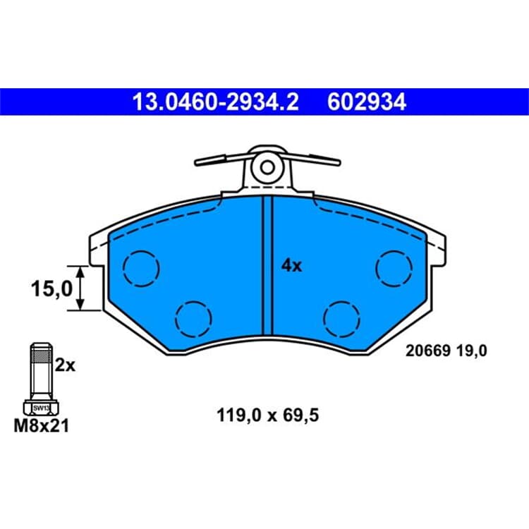 ATE Bremsbel?ge vorne Audi 100 200 80 90 A4 Cabriolet Coupe Quattro ATE Bremsbel?ge vorne Audi 100 200 80 90 A4 Cabriolet Coupe Quattro von ATE