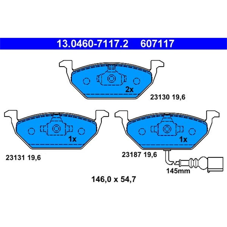 ATE Bremsbel?ge vorne Audi A3 Seat Leon Skoda Fabia VW ATE Bremsbel?ge vorne Audi A3 Seat Leon Skoda Fabia VW von ATE