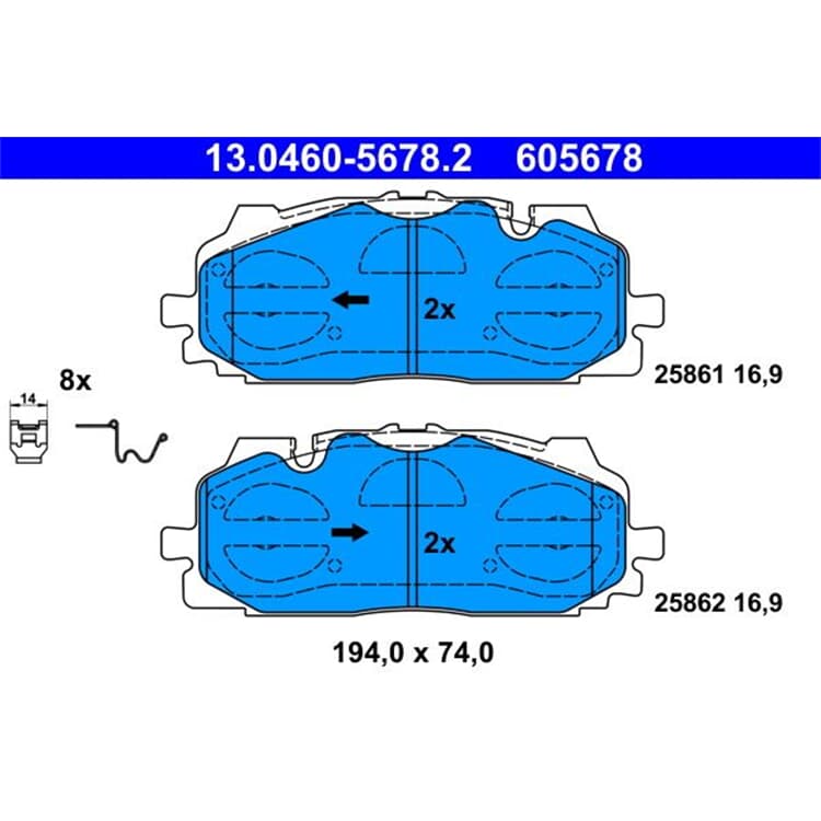 ATE Bremsbel?ge vorne Audi A4 A5 A6 A7 A8 E-Tron Q5 Q7 Q8 VW Touareg von ATE