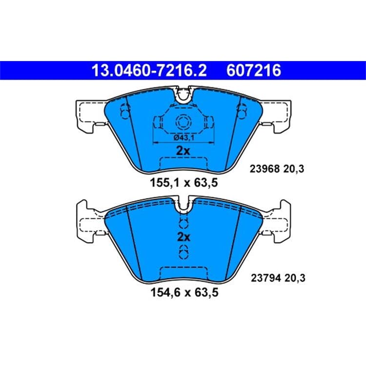 ATE Bremsbel?ge vorne BMW 1 3 X1 Z4 ATE Bremsbel?ge vorne BMW 1 3 X1 Z4 von ATE