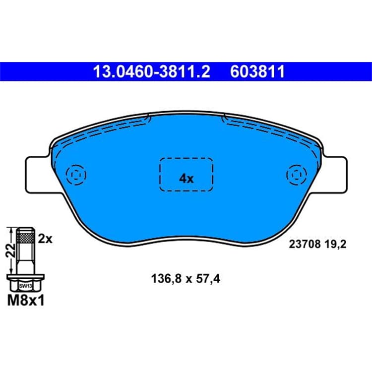 ATE Bremsbel?ge vorne Citroen C3 Fiat Doblo Lancia Peugeot ATE Bremsbel?ge vorne Citroen C3 Fiat Doblo Lancia Peugeot von ATE