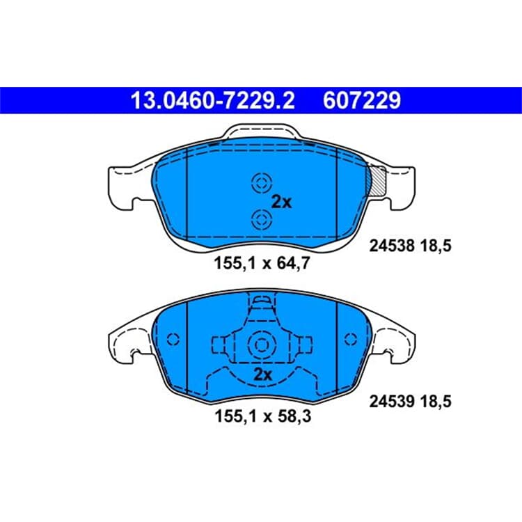 ATE Bremsbel?ge vorne Citroen C4 Picasso Peugeot Partner ATE Bremsbel?ge vorne Citroen C4 Picasso Peugeot Partner von ATE