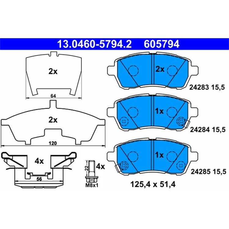 ATE Bremsbel?ge vorne Daihatsu Ford Mazda Subaru ATE Bremsbel?ge vorne Daihatsu Ford Mazda Subaru von ATE