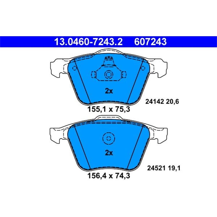 ATE Bremsbel?ge vorne Ford Galaxy S-Max Volvo S60 S80 V60 V70 Xc70 von ATE