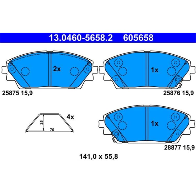 ATE Bremsbel?ge vorne Mazda 3 Cx-3 ATE Bremsbel?ge vorne Mazda 3 Cx-3 von ATE