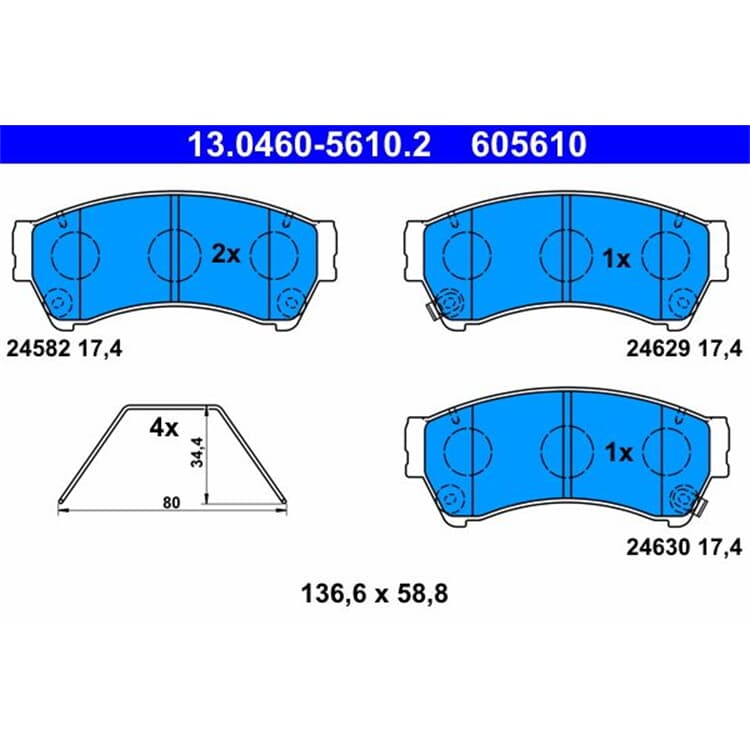 ATE Bremsbel?ge vorne Mazda 6 Stufenheck Sport Kombi 1.8 - 2.5 ATE Bremsbel?ge vorne Mazda 6 Stufenheck Sport Kombi 1.8 - 2.5 von ATE