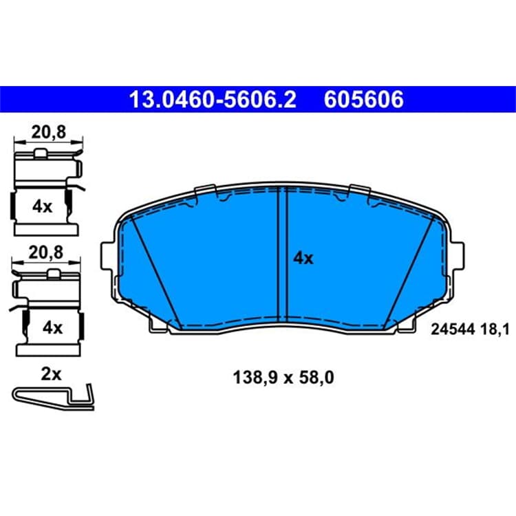 ATE Bremsbel?ge vorne Mazda Cx-7 Cx-9 ATE Bremsbel?ge vorne Mazda Cx-7 Cx-9 von ATE