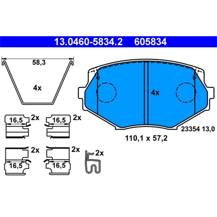 ATE Bremsbel?ge vorne Mazda MX-5 I II 1.6 1.8 16V ATE Bremsbel?ge vorne Mazda MX-5 I II 1.6 1.8 16V von ATE