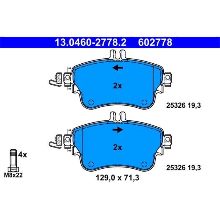 ATE Bremsbel?ge vorne Mercedes A-Klasse W176 B-Klasse W246 W242 ATE Bremsbel?ge vorne Mercedes A-Klasse W176 B-Klasse W246 W242 von ATE