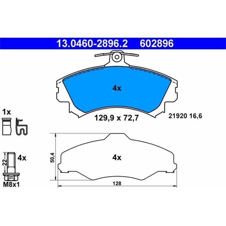 ATE Bremsbel?ge vorne Mitsubishi Colt Smart Forfour ATE Bremsbel?ge vorne Mitsubishi Colt Smart Forfour von ATE