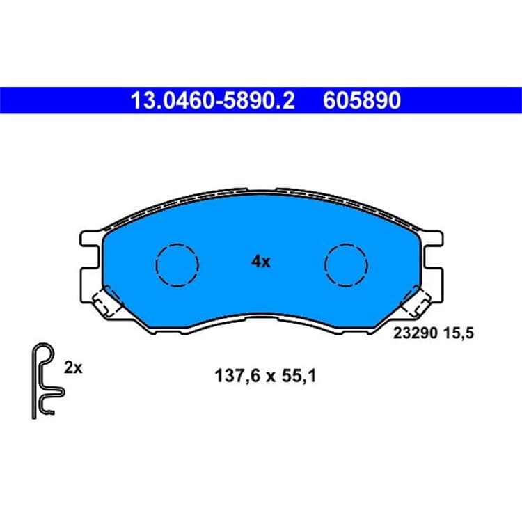 ATE Bremsbel?ge vorne Mitsubishi Delica L200 L400 ATE Bremsbel?ge vorne Mitsubishi Delica L200 L400 von ATE