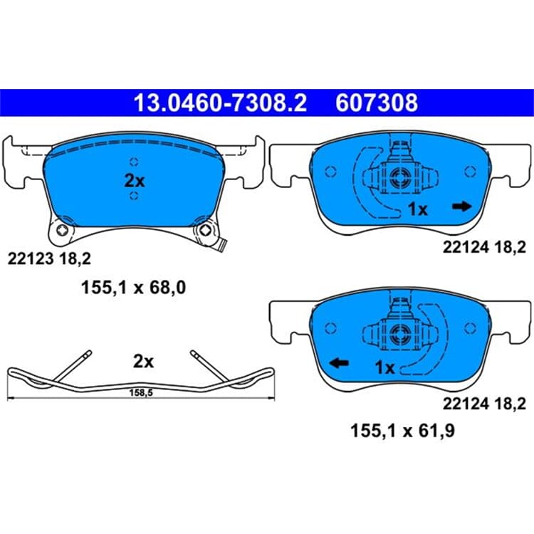 ATE Bremsbel?ge vorne Opel Adam Corsa ATE Bremsbel?ge vorne Opel Adam Corsa von ATE