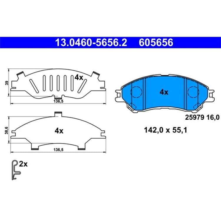 ATE Bremsbel?ge vorne Suzuki Sx4 Vitara ATE Bremsbel?ge vorne Suzuki Sx4 Vitara von ATE