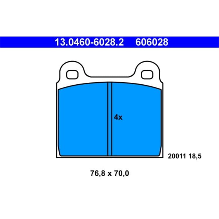 ATE Bremsbel?ge vorne VW Transporter T3 1.6 - 2.0 L von ATE