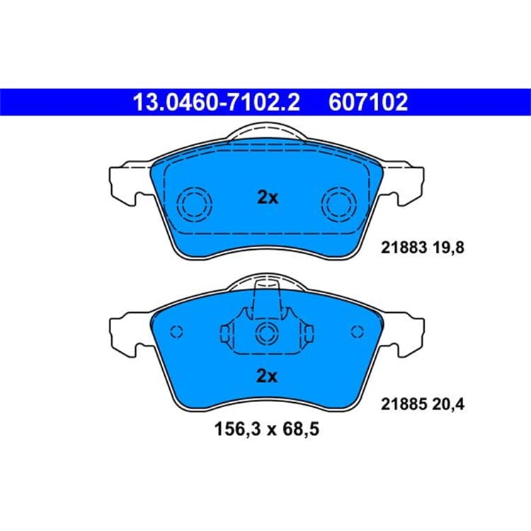 ATE Bremsbel?ge vorne VW Transporter T4 1.8 - 2.8 L von ATE