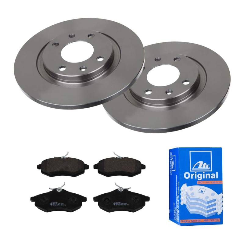 ATE Bremsen-Set 2 Bremsscheiben + Bremsbeläge Bremsensatz Einbau Vorne Bremsscheiben-Set Scheibenbremsen IJF14183N4 passend für Citroen C2 JMx C3 1 von ATE Bundle