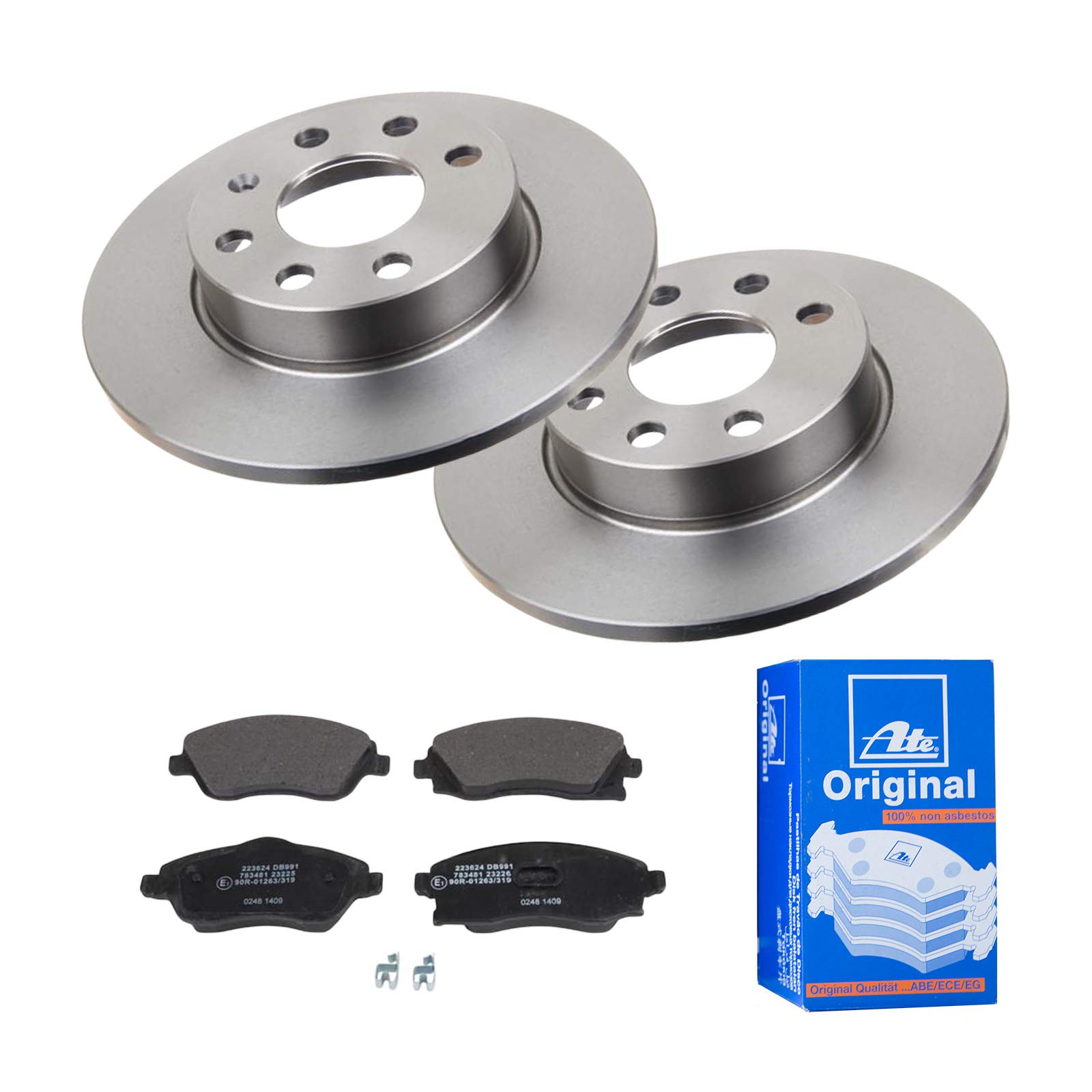 ATE Bremsen-Set 2 Bremsscheiben + Bremsbeläge Bremsensatz Ø240 Einbau Vorne Bremsscheiben-Set Scheibenbremsen passend für Opel Corsa 100 X01 ATE Bremsen-Set 2 Bremsscheiben + Bremsbeläge Bremsensatz Ø240 Einbau Vorne Bremsscheiben-Set Scheibenbremsen passend für Opel Corsa 100 X01 von ATE Bundle