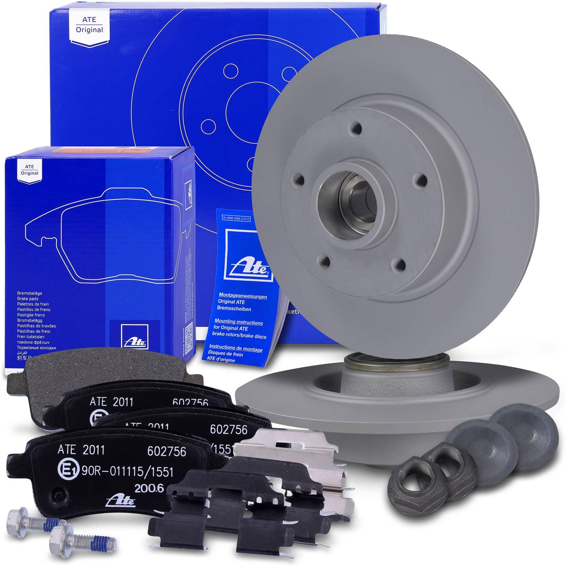ATE Bremsenset Hinterachse inkl. Bremsscheiben hinten Ø 260 mm voll und Bremsbeläge hinten und Radlager mit ABS Sensorring Kompatibel mit RENAULT MEGANE, SCÉNIC 3 ATE Bremsenset Hinterachse inkl. Bremsscheiben hinten Ø 260 mm voll und Bremsbeläge hinten und Radlager mit ABS Sensorring Kompatibel mit RENAULT MEGANE, SCÉNIC 3 von ATE