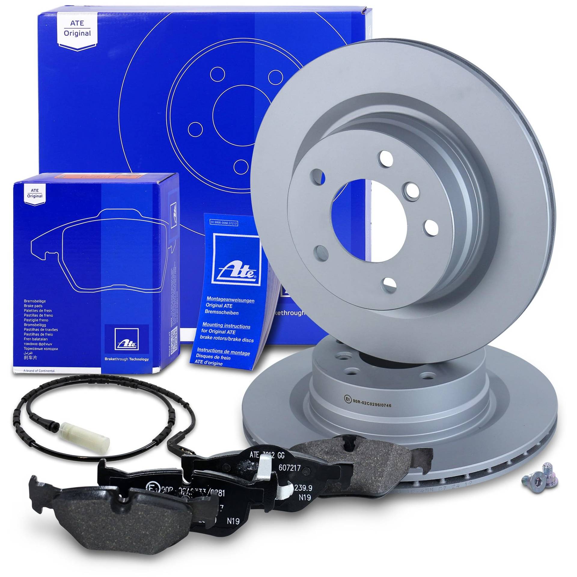 ATE Bremsenset Hinterachse inkl. Bremsscheiben hinten Ø 300 mm belüftet und Bremsbeläge hinten + Verschleißkontakt Kompatibel mit BMW 1er, 3er ATE Bremsenset Hinterachse inkl. Bremsscheiben hinten Ø 300 mm belüftet und Bremsbeläge hinten + Verschleißkontakt Kompatibel mit BMW 1er, 3er von ATE
