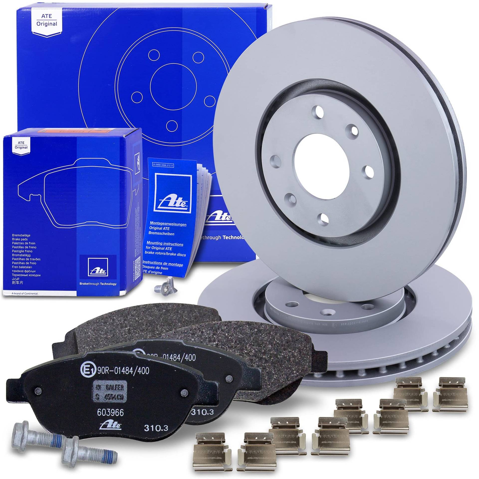 ATE Bremsenset Vorderachse inkl. Bremsscheiben vorne Ø 283 mm belüftet und Bremsbeläge vorne Kompatibel mit CITROËN C3, C4, XSARA, PEUGEOT 1007 ATE Bremsenset Vorderachse inkl. Bremsscheiben vorne Ø 283 mm belüftet und Bremsbeläge vorne Kompatibel mit CITROËN C3, C4, XSARA, PEUGEOT 1007 von ATE