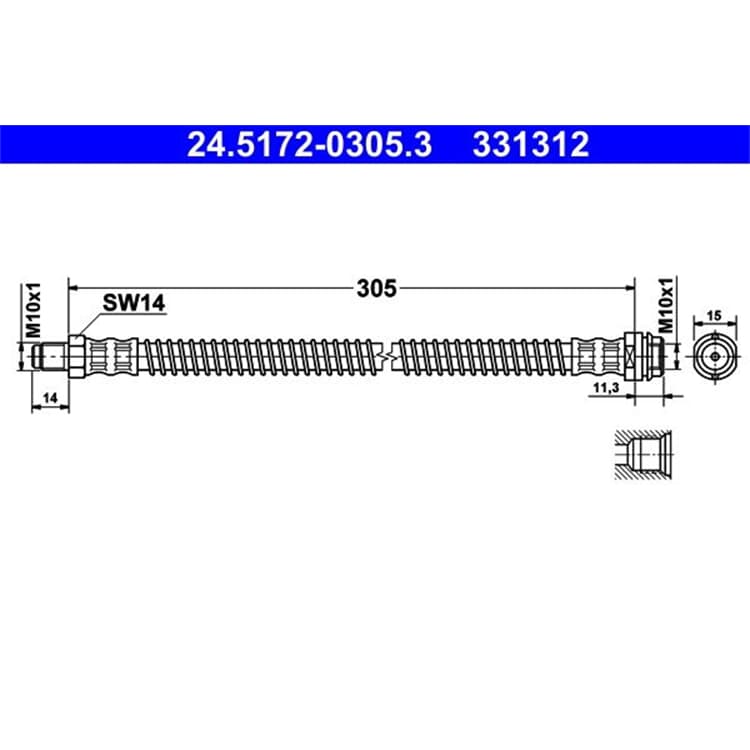 ATE Bremsschlauch hinten Mercedes C-Klasse E-Klasse Glk-Klasse S-Klasse Sl ATE Bremsschlauch hinten Mercedes C-Klasse E-Klasse Glk-Klasse S-Klasse Sl von ATE