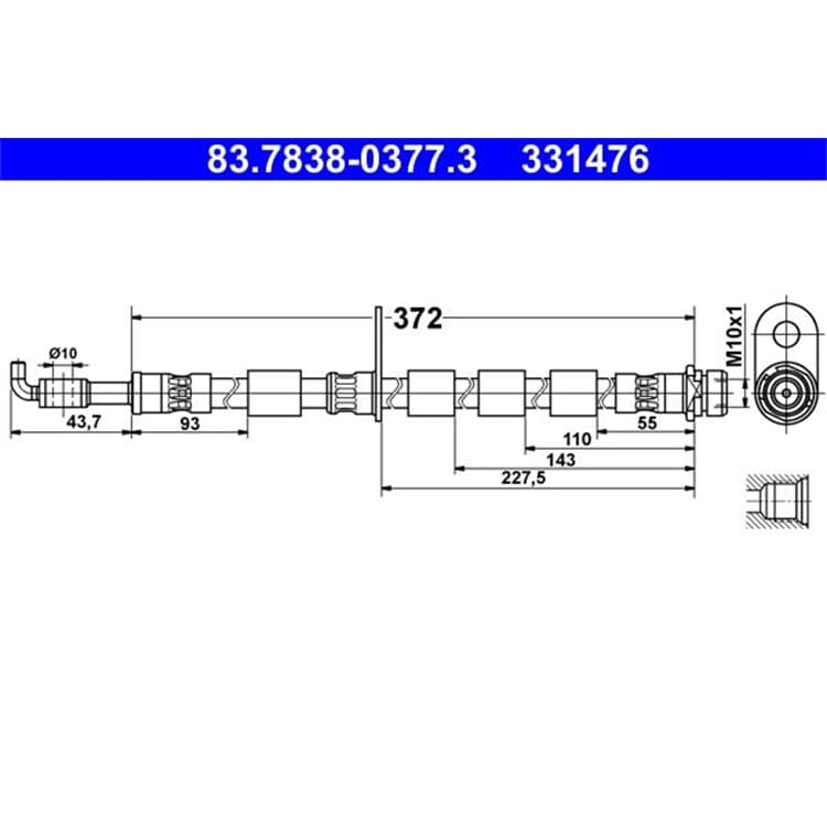 ATE Bremsschlauch vorne Ford B-Max Fiesta ATE Bremsschlauch vorne Ford B-Max Fiesta von ATE