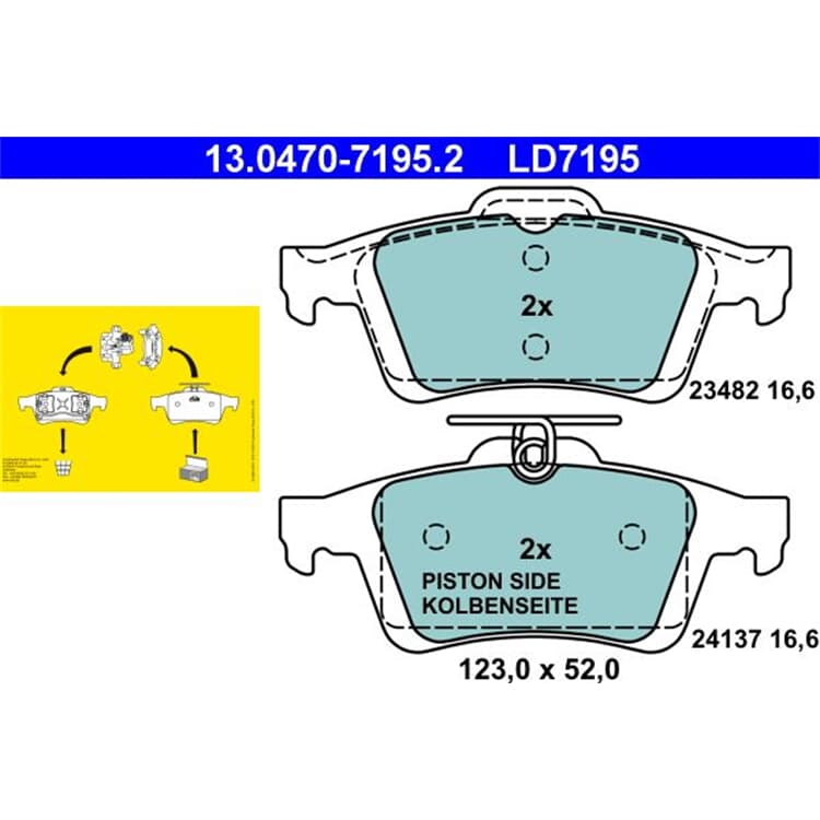 ATE Ceramic Bremsbel?ge hinten Ford Mazda Opel Saab Volvo ATE Ceramic Bremsbel?ge hinten Ford Mazda Opel Saab Volvo von ATE