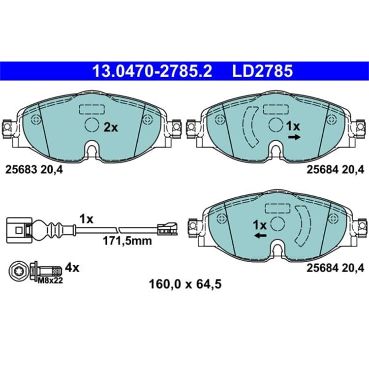 ATE Ceramic Bremsbel?ge vorne Audi Seat Skoda VW Golf VII Passat ATE Ceramic Bremsbel?ge vorne Audi Seat Skoda VW Golf VII Passat von ATE
