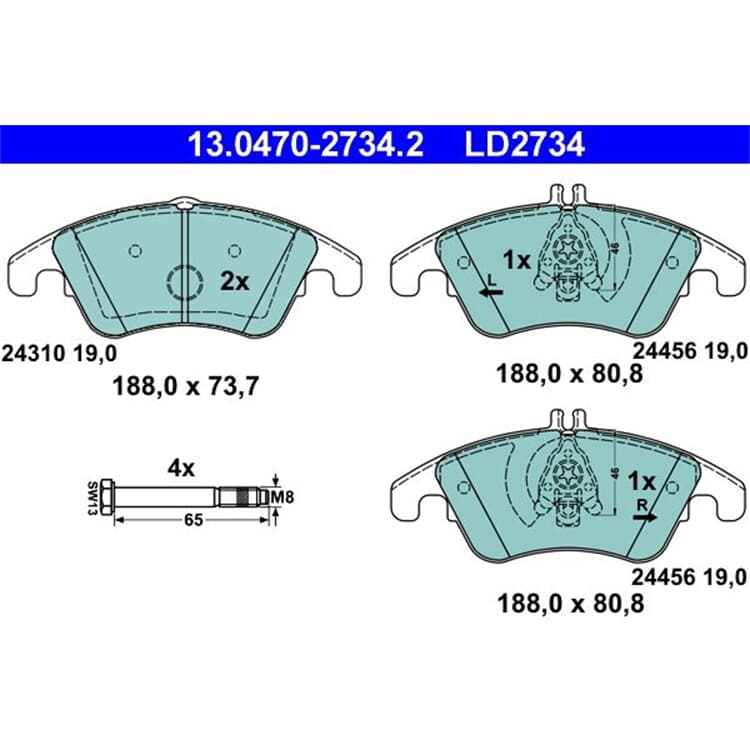 ATE Ceramic Bremsbel?ge vorne Mercedes C-Klasse Cls E-Klasse Slc Slk ATE Ceramic Bremsbel?ge vorne Mercedes C-Klasse Cls E-Klasse Slc Slk von ATE