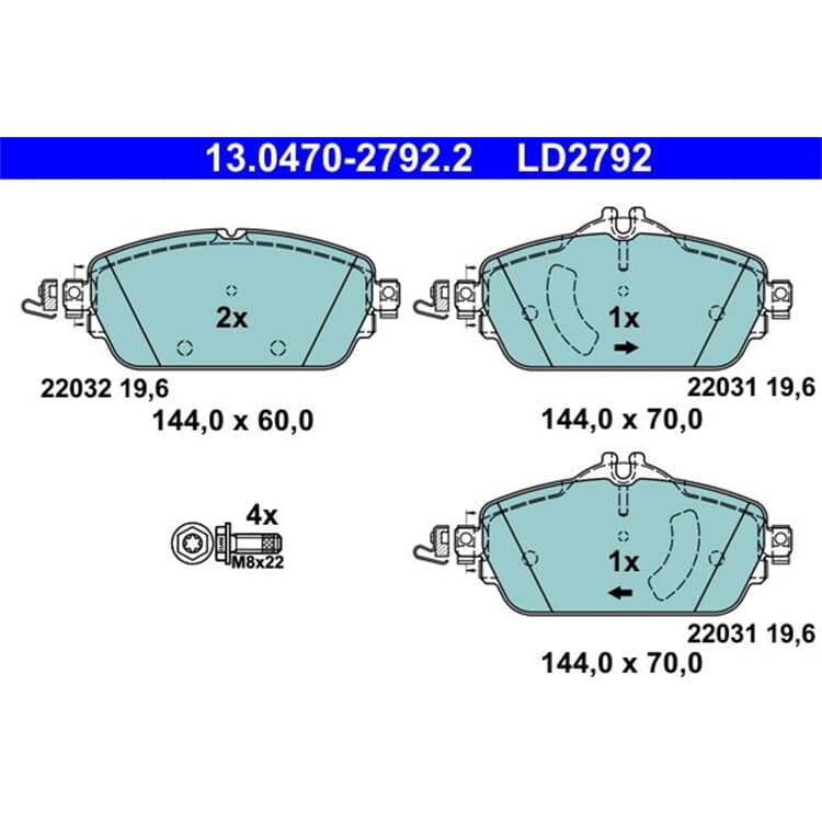 ATE Ceramic Bremsbel?ge vorne Mercedes C-Klasse W205 E-Klasse ATE Ceramic Bremsbel?ge vorne Mercedes C-Klasse W205 E-Klasse von ATE
