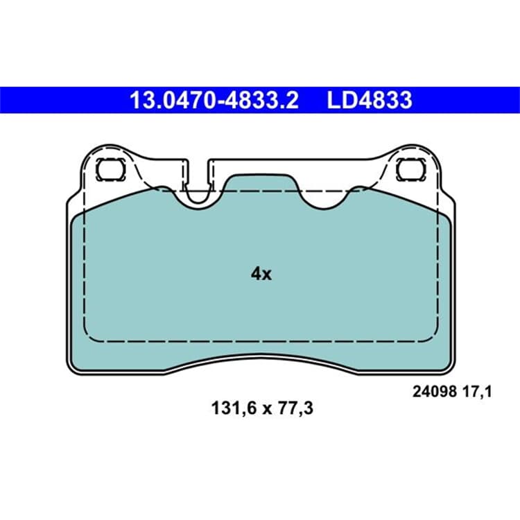 ATE Ceramic Bremsbel?ge vorne Seat Leon VW Touareg ATE Ceramic Bremsbel?ge vorne Seat Leon VW Touareg von ATE
