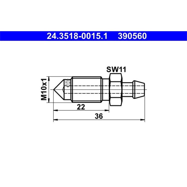 ATE Entl?fterschraube/-ventil ATE Entl?fterschraube/-ventil 24.3518-0015.1 von ATE