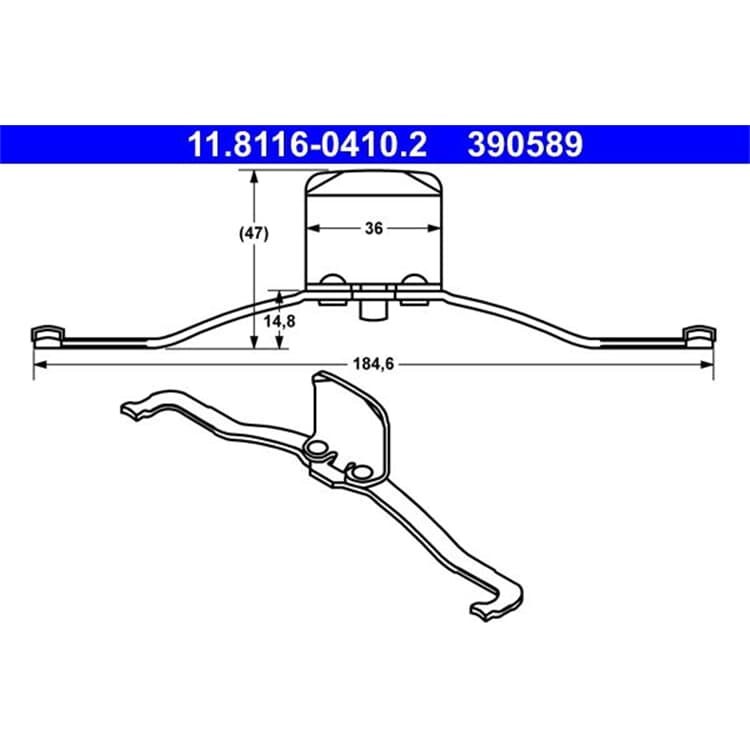 ATE Feder f?r Bremssattel vorne Audi Skoda Opel Saab 9-3 Seat VW von ATE