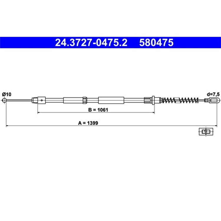 ATE Handbremsseil hinten Mercedes Sprinter ATE Handbremsseil hinten Mercedes Sprinter von ATE