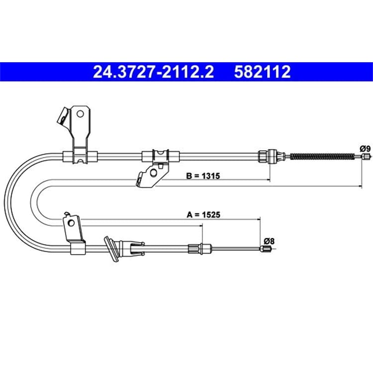 ATE Handbremsseil hinten links Mitsubishi Colt von ATE