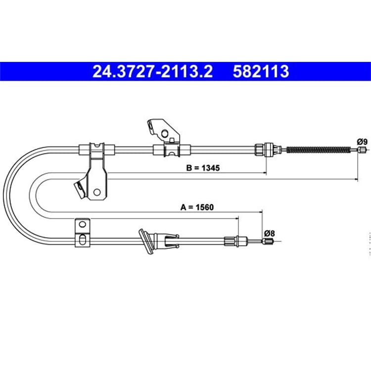 ATE Handbremsseil hinten rechts Mitsubishi Colt ATE Handbremsseil hinten rechts Mitsubishi Colt von ATE