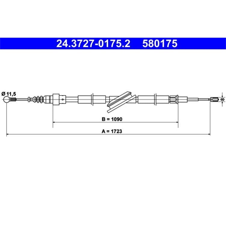 ATE Handbremsseil hinten Audi A3 Skoda Octavia VW Bora Golf ATE Handbremsseil hinten Audi A3 Skoda Octavia VW Bora Golf von ATE