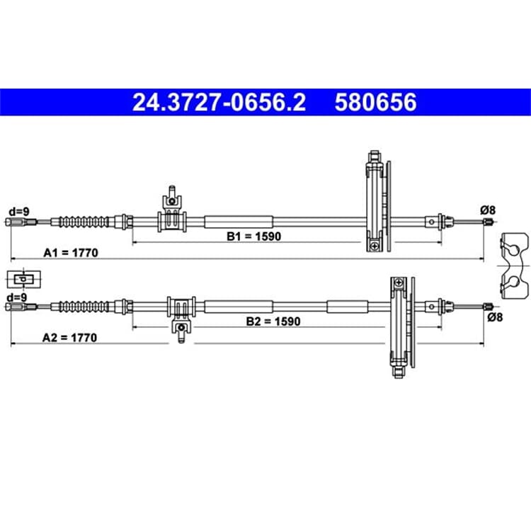ATE Handbremsseil hinten Ford Focus ATE Handbremsseil hinten Ford Focus von ATE
