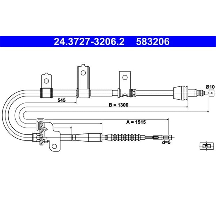 ATE Handbremsseil hinten Kia Picanto ATE Handbremsseil hinten Kia Picanto von ATE