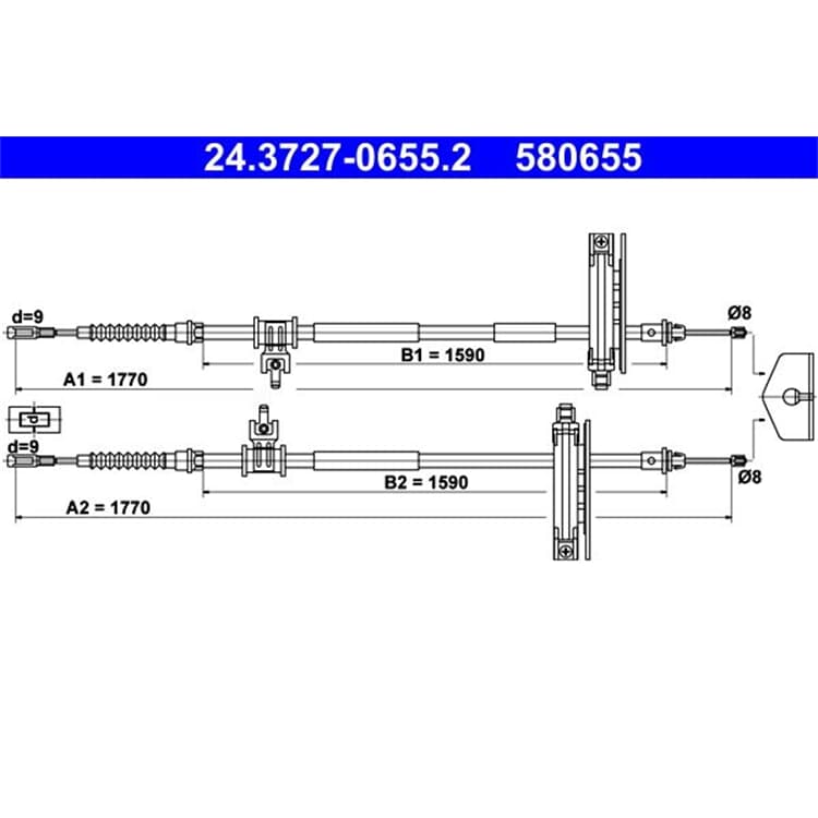ATE Handbremsseil hinten L?nge 1770 Ford Focus DAW DBW DFW DNW ATE Handbremsseil hinten L?nge 1770 Ford Focus DAW DBW DFW DNW von ATE