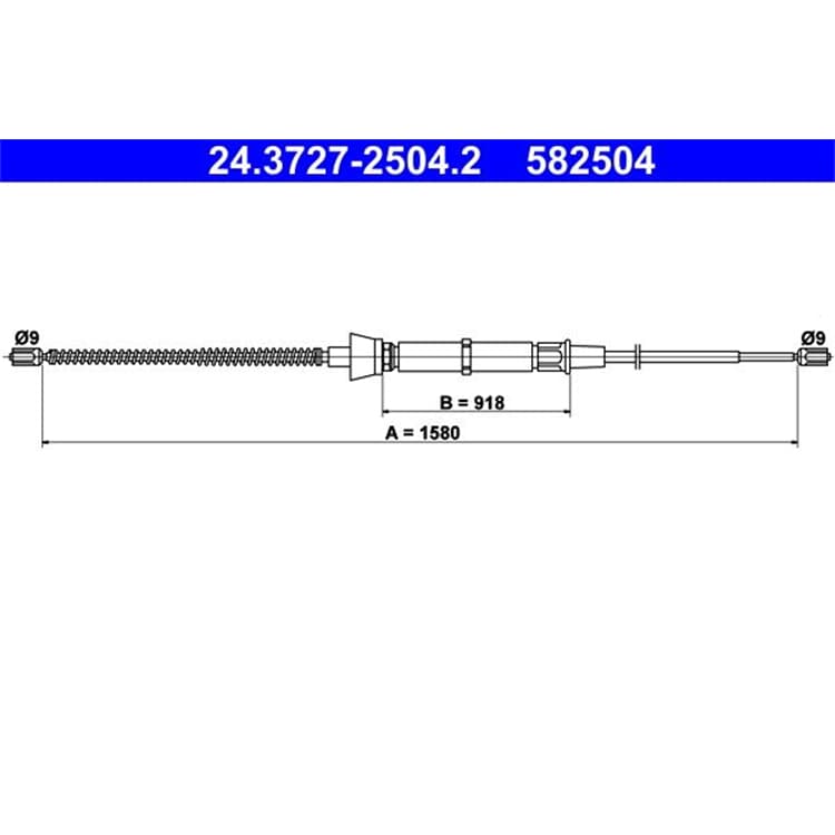 ATE Handbremsseil hinten L?nge: 1580 Seat Cordoba Ibiza Skoda Fabia VW Polo ATE Handbremsseil hinten L?nge: 1580 Seat Cordoba Ibiza Skoda Fabia VW Polo von ATE