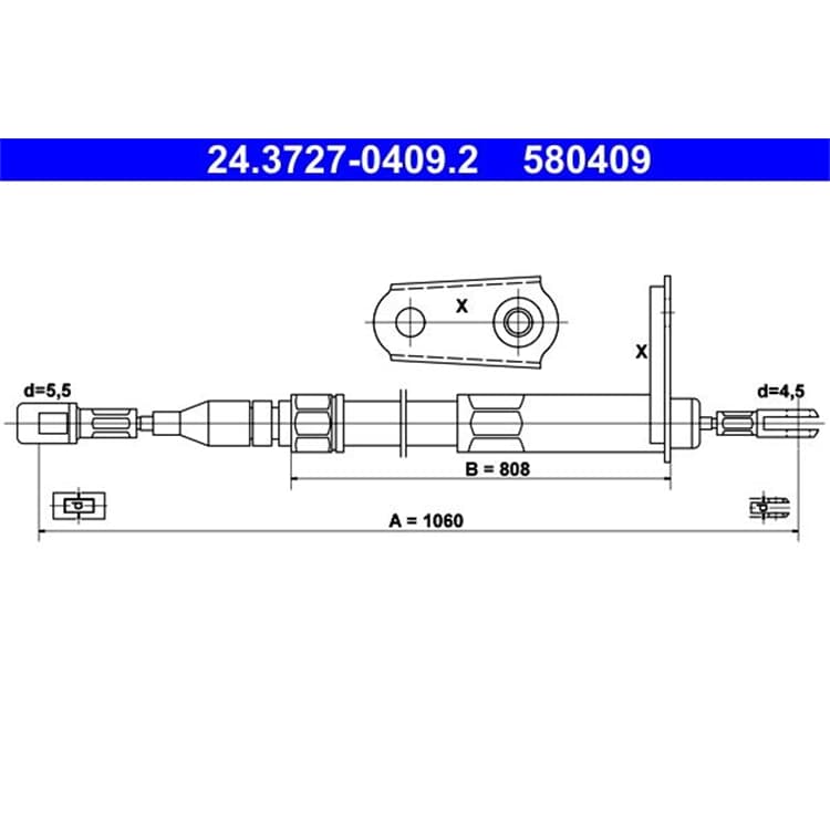 ATE Handbremsseil hinten links Mercedes 190 Coupe E-Klasse Kombi Stufenheck von ATE